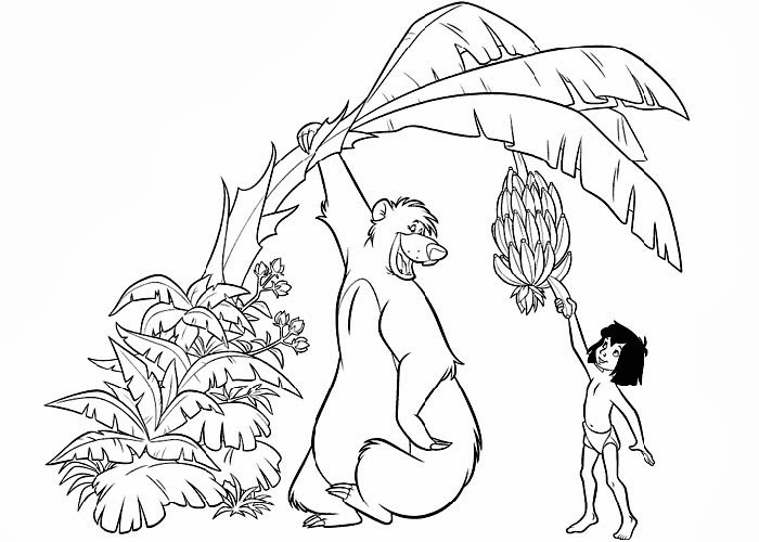 Coloring page - Mowgli com fogo