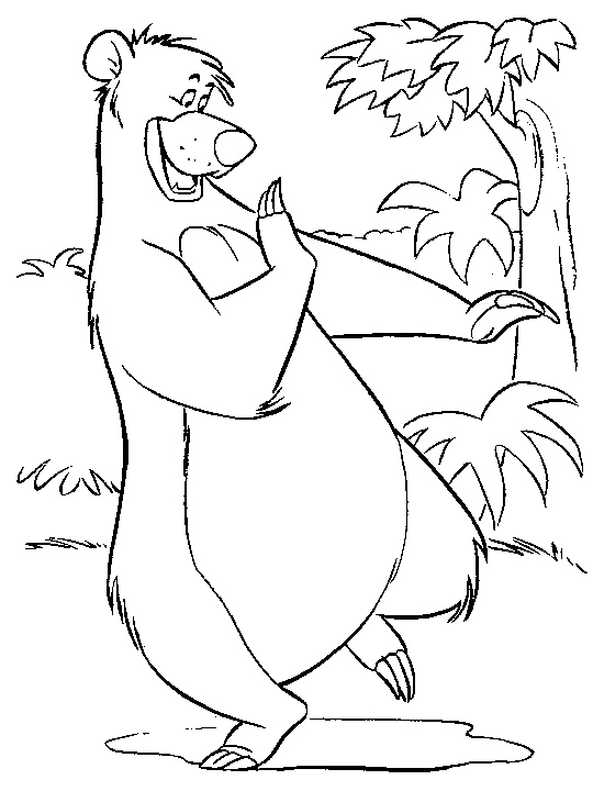 Jungle Book Coloring Pages - Baloo Dancing