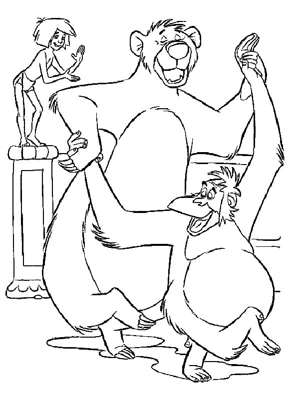 Jungle Book Coloring Pages Baloo and King Louie