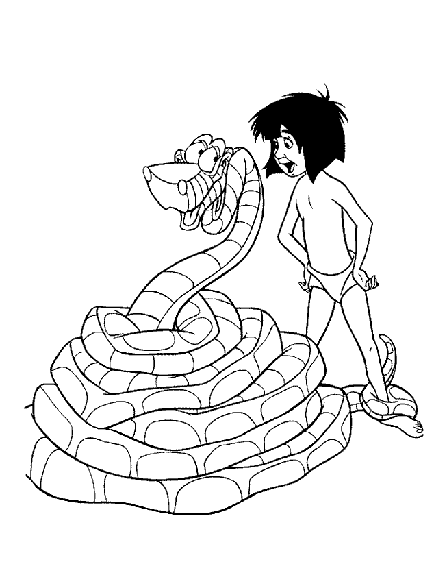 Coloring page - Mowgli com fogo