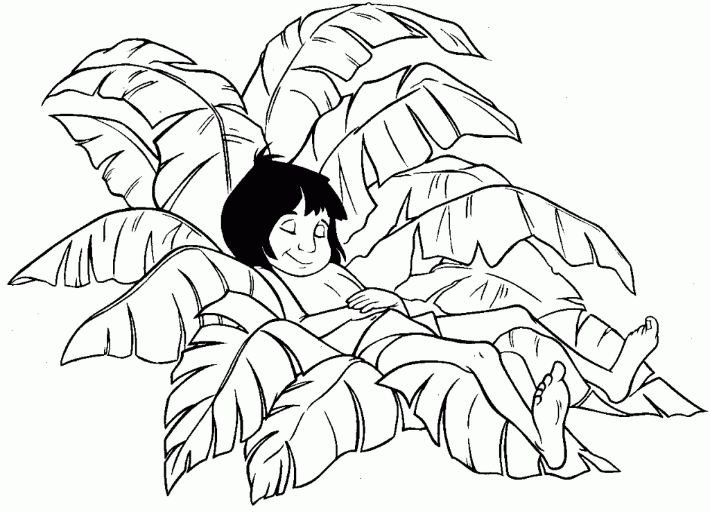 Jungle Book Coloring Pages - Mowgli carefree