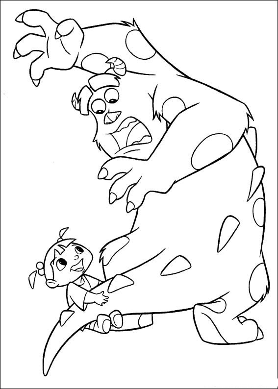 Monsters Inc Coloring Pages Sully and Boo Printable