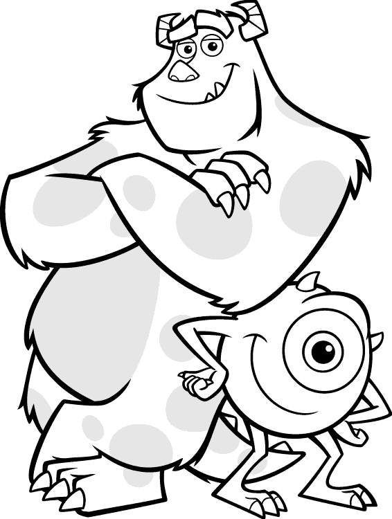 Monsters Inc Coloring Pages Sully and Mike