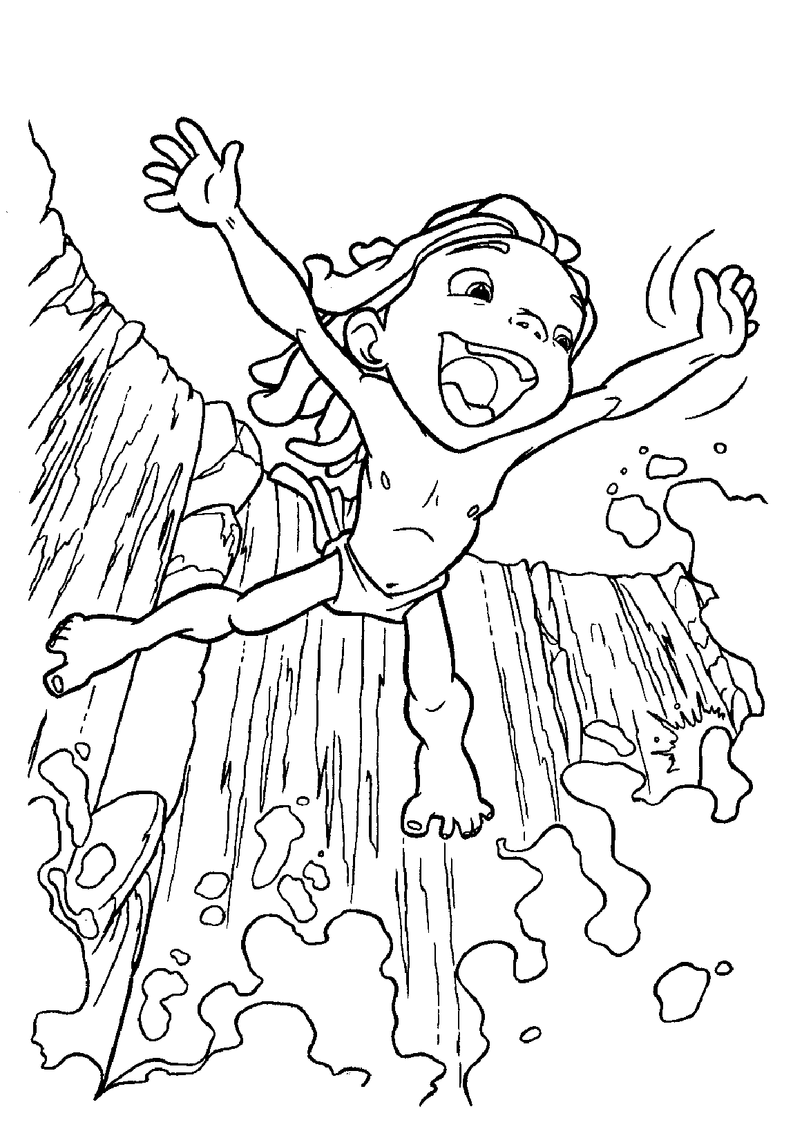 Printable Tarzan Coloring Page - Young Tarzan