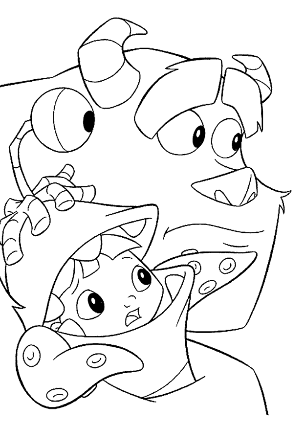 Sulley and Boo Monsters Inc Coloring Pages