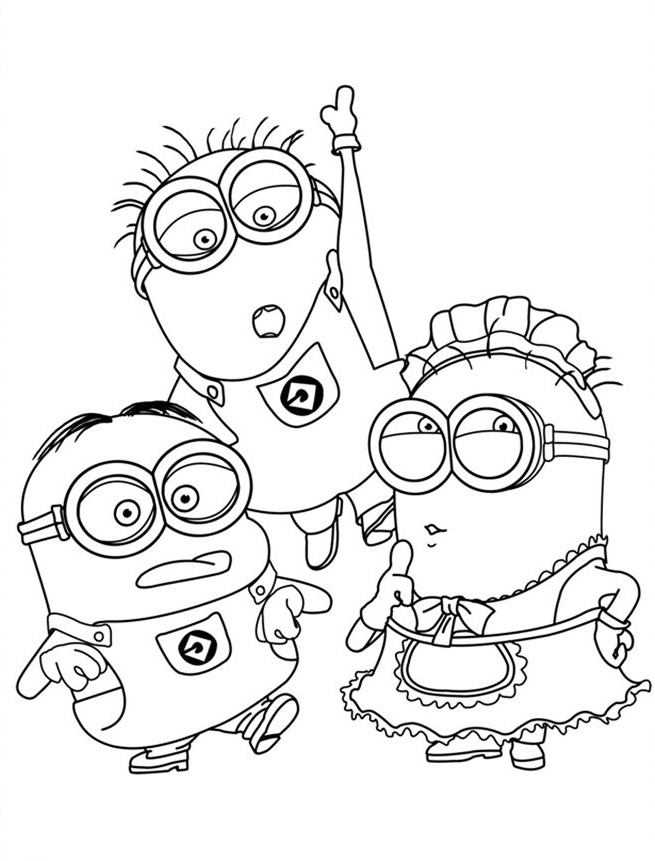 Free Minions Coloring Page