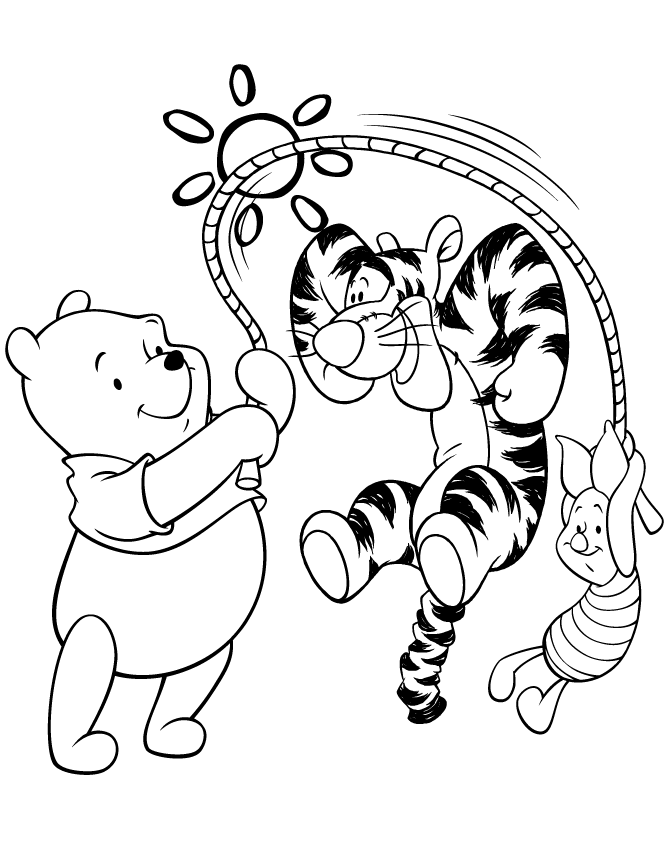 Pooh Tigger Coloring Pages Free