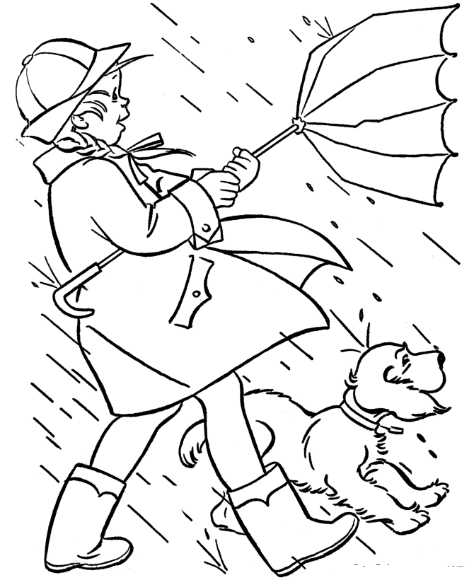 Spring Coloring Pages Spring Rains