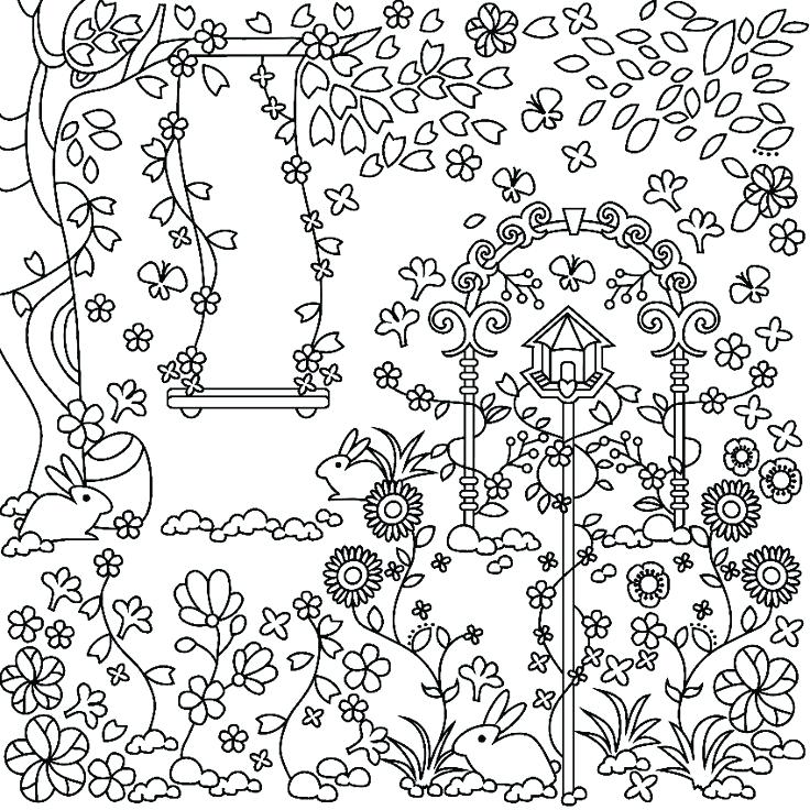 Spring Flower Scene Coloring Page