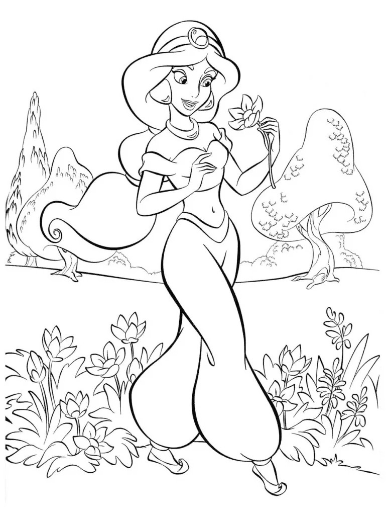 Spring Jasmine Coloring Page