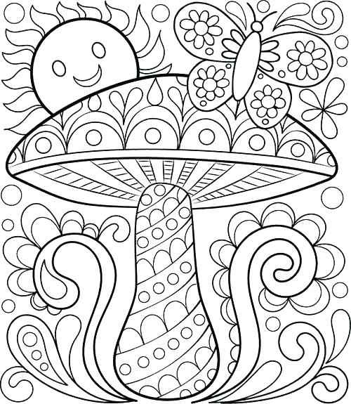 Spring Mushroom Coloring Page