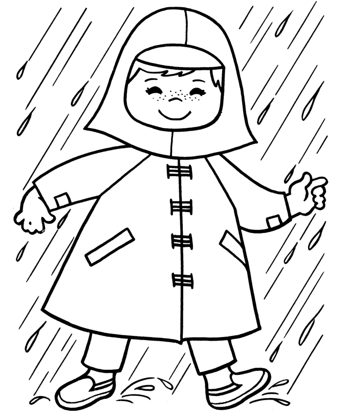 Spring Raincoat Coloring Page