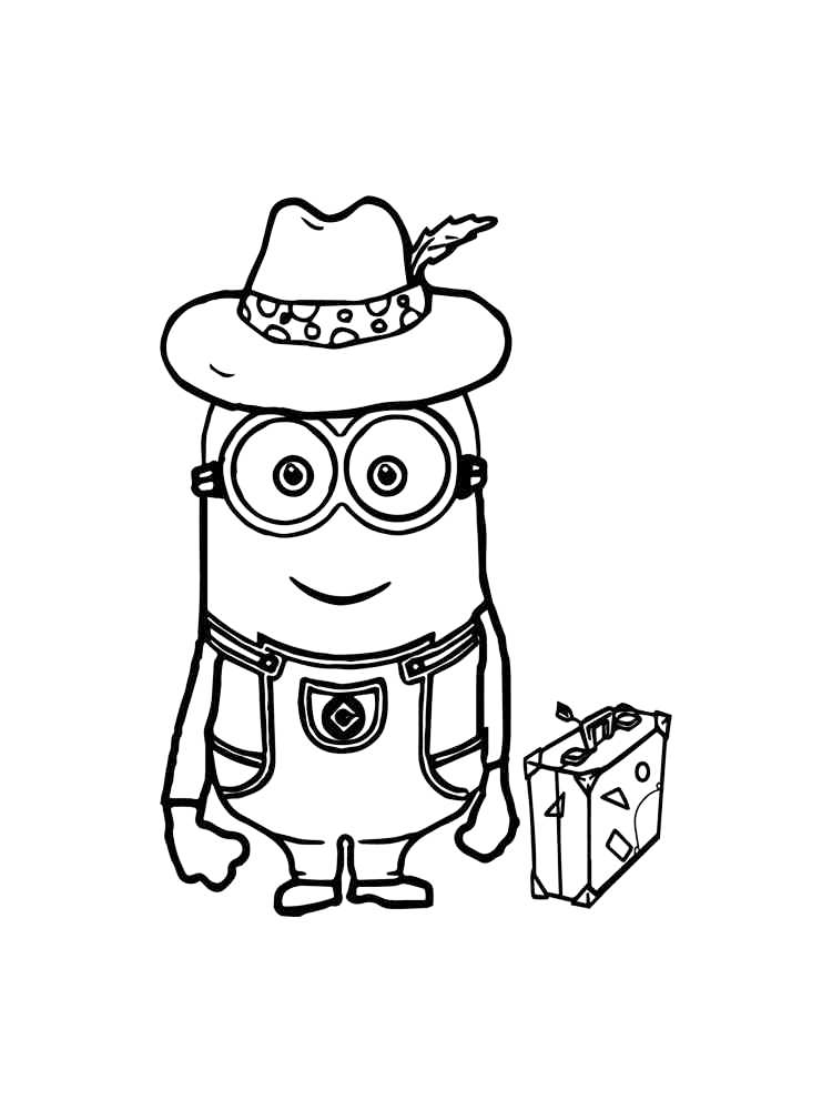Travelling Minion Coloring Page