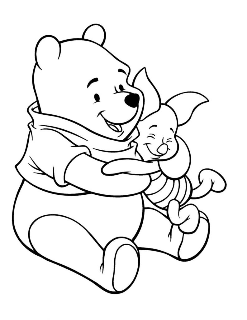 Winnie the Pooh and Piglet Coloring Page