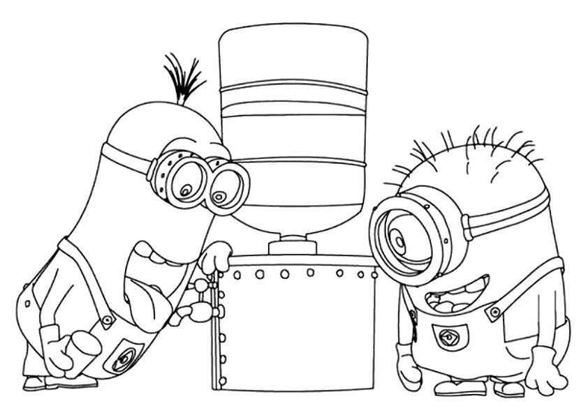 Working Minions Coloring Page