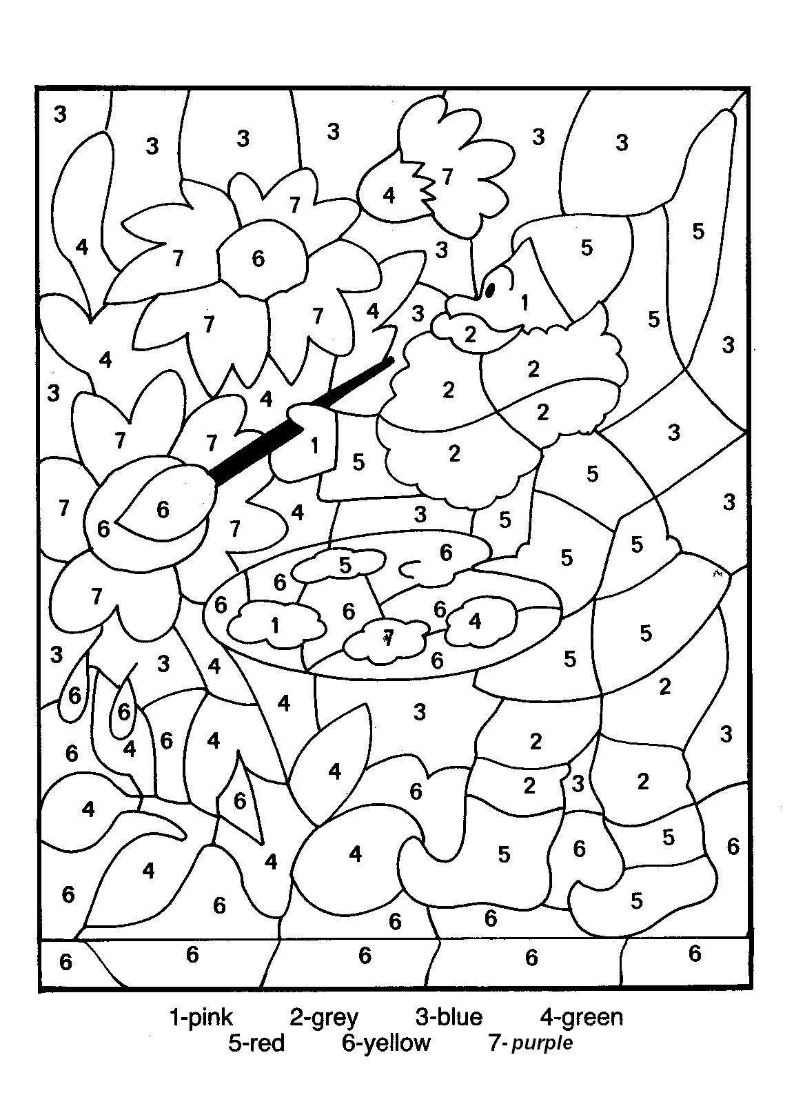 Adult Color by Number Printable PDF Printable Coloring Pages