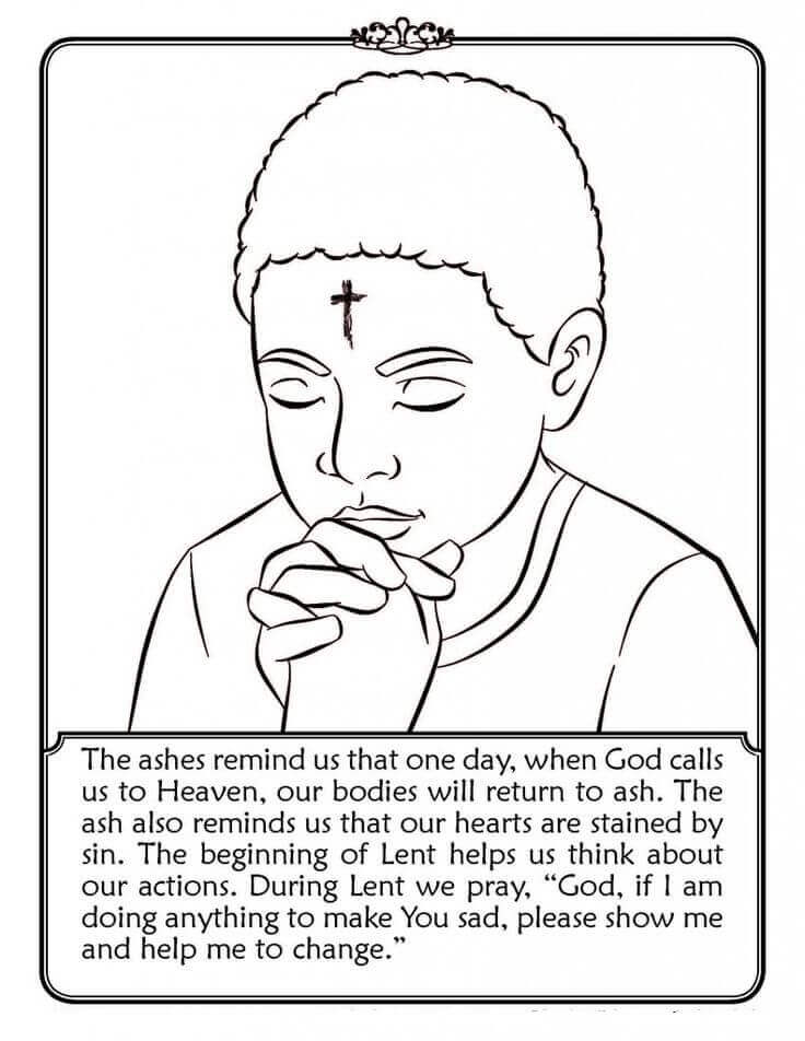 Ash Wednesday Coloring Info Page