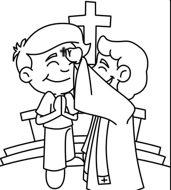 Ash Wednesday Coloring Picture