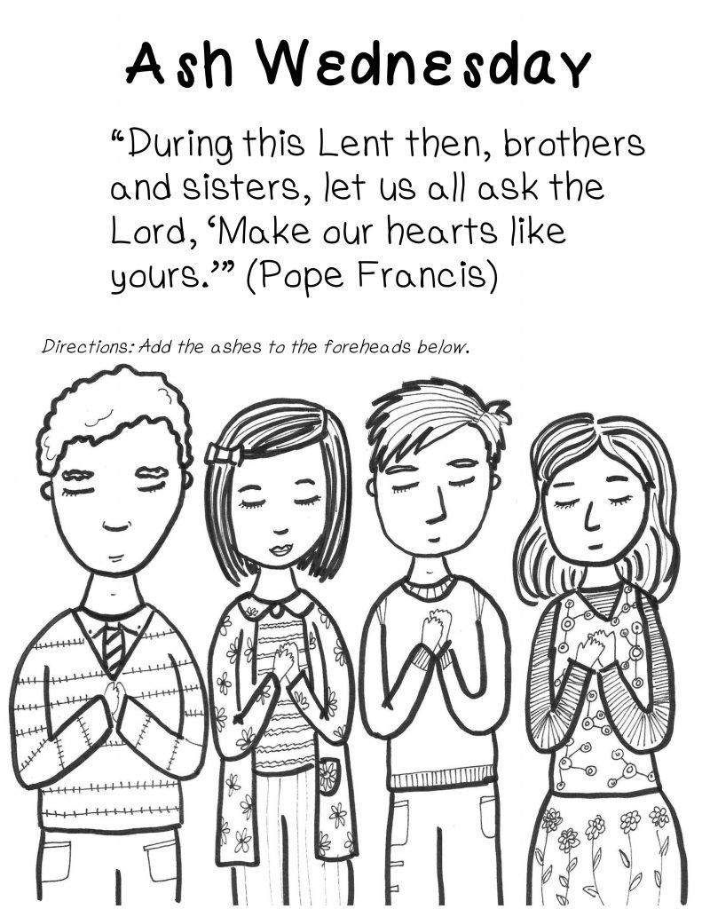Ash Wednesday Printable Coloring Picture