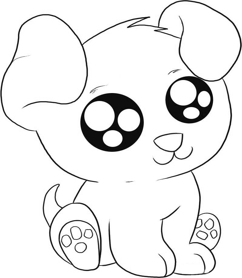 Big eyed Puppy Coloring Pages