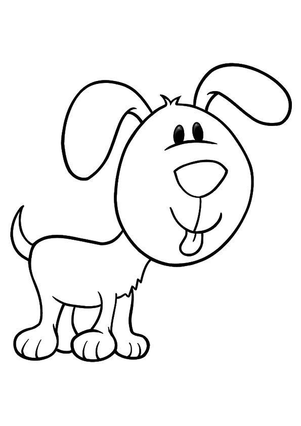 Cute Cartoon Puppy Coloring Page