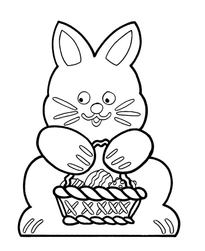 Easter Basket Coloring Cutout