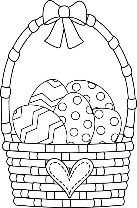 Easter Basket With Heart Coloring Page