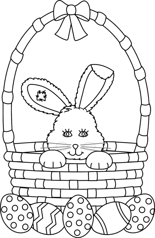 Easter Bunny In Basket Coloring Pages