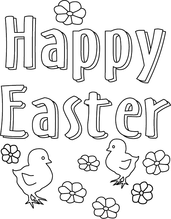 Easter Coloring Page Happy Easter