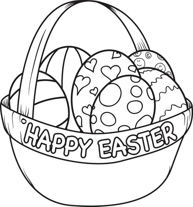 Happy Easter Basket Coloring Pages