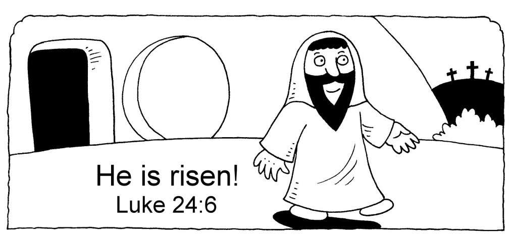 He is Risen - Easter Coloring Page