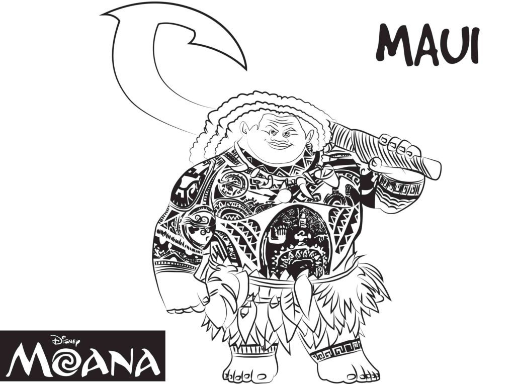 Moana Coloring Pages - Maui