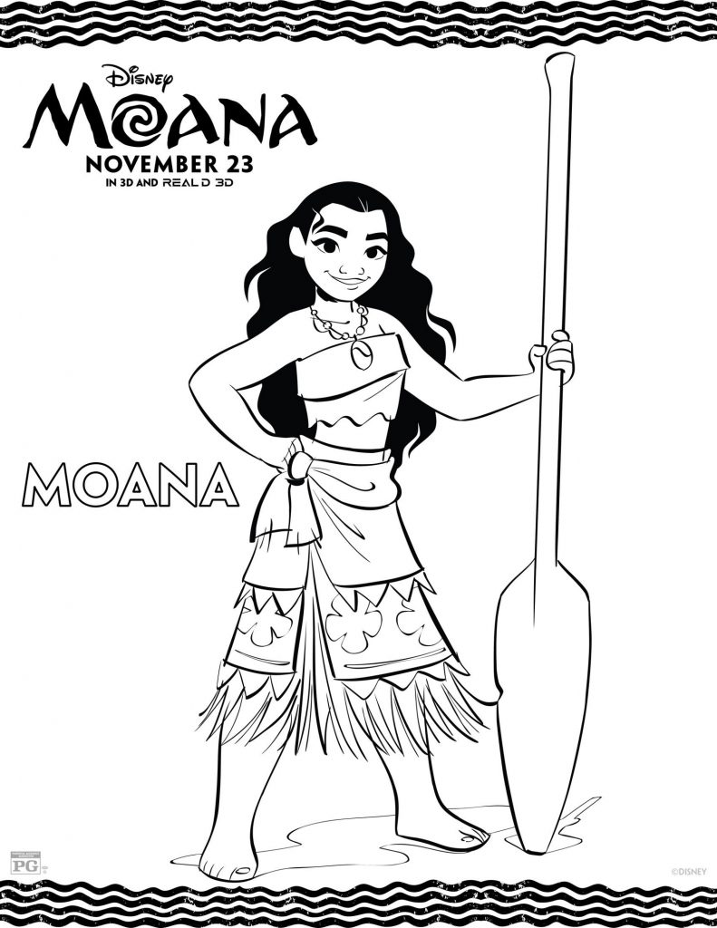 Printable Moana Coloring Page