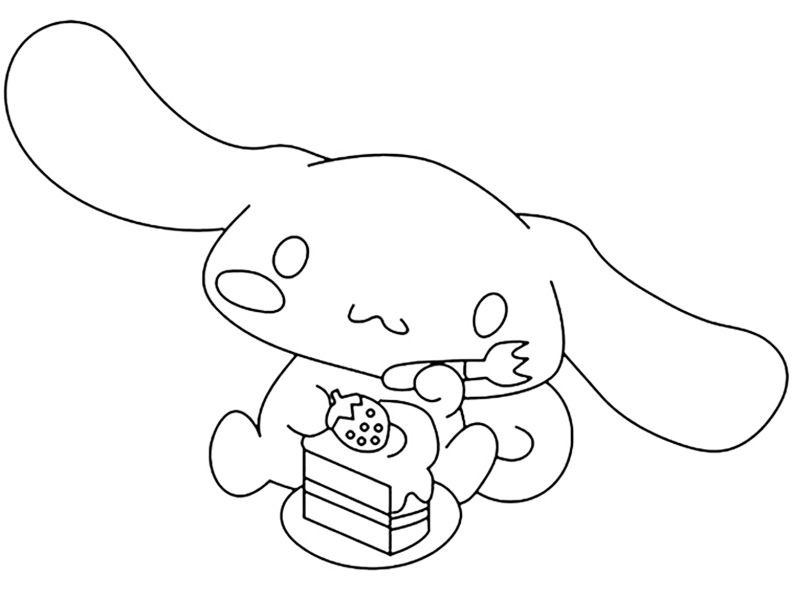 Puppy With Cake Coloring Page
