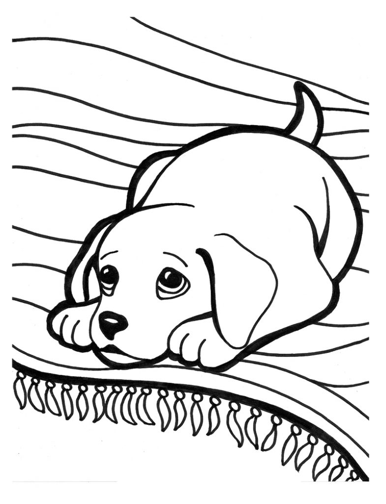 Super Cute Puppy Coloring Page Printable