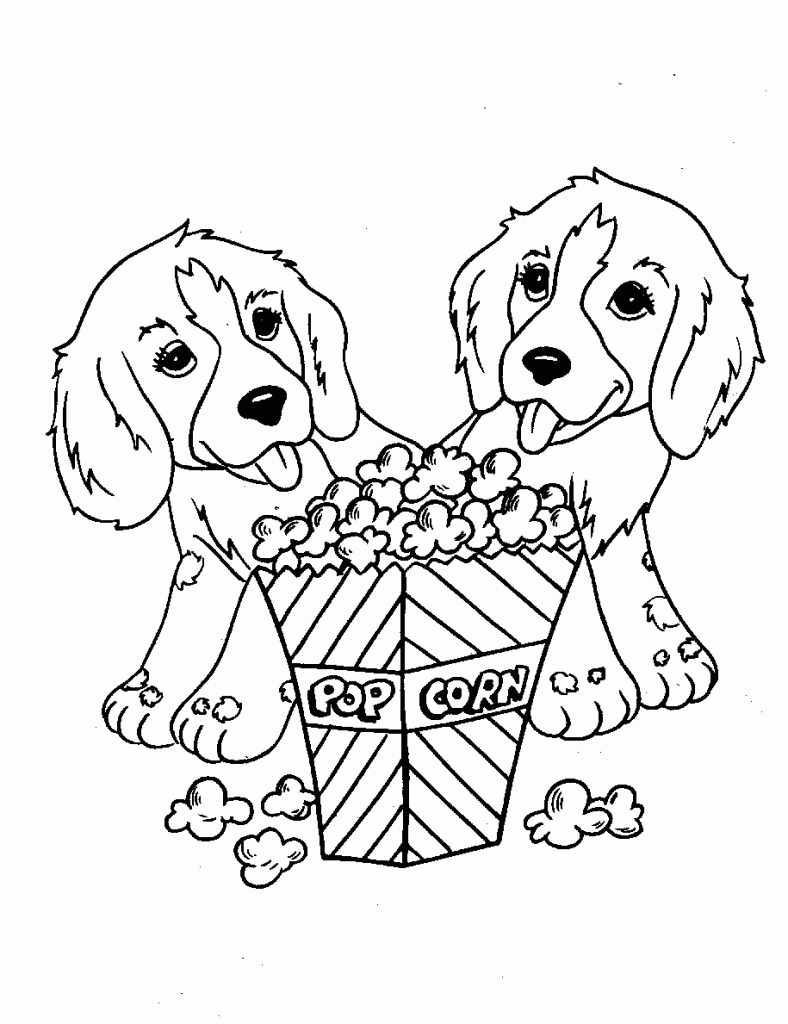 Twin Puppy Coloring Pages