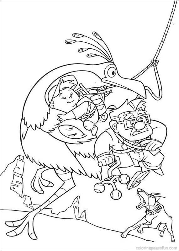Up Coloring Pages Carl and Russell Escape