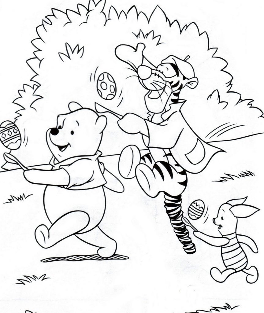 Winnie the Pooh Easter Coloring Pages