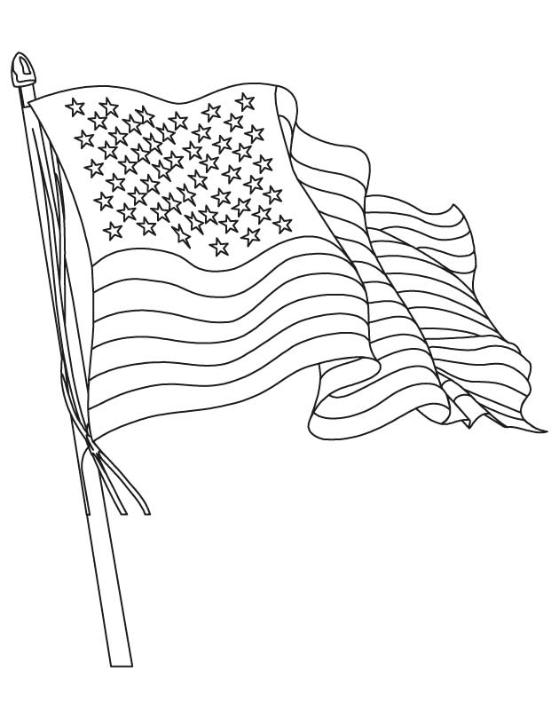 American Flag For Memorial Day Coloring Page