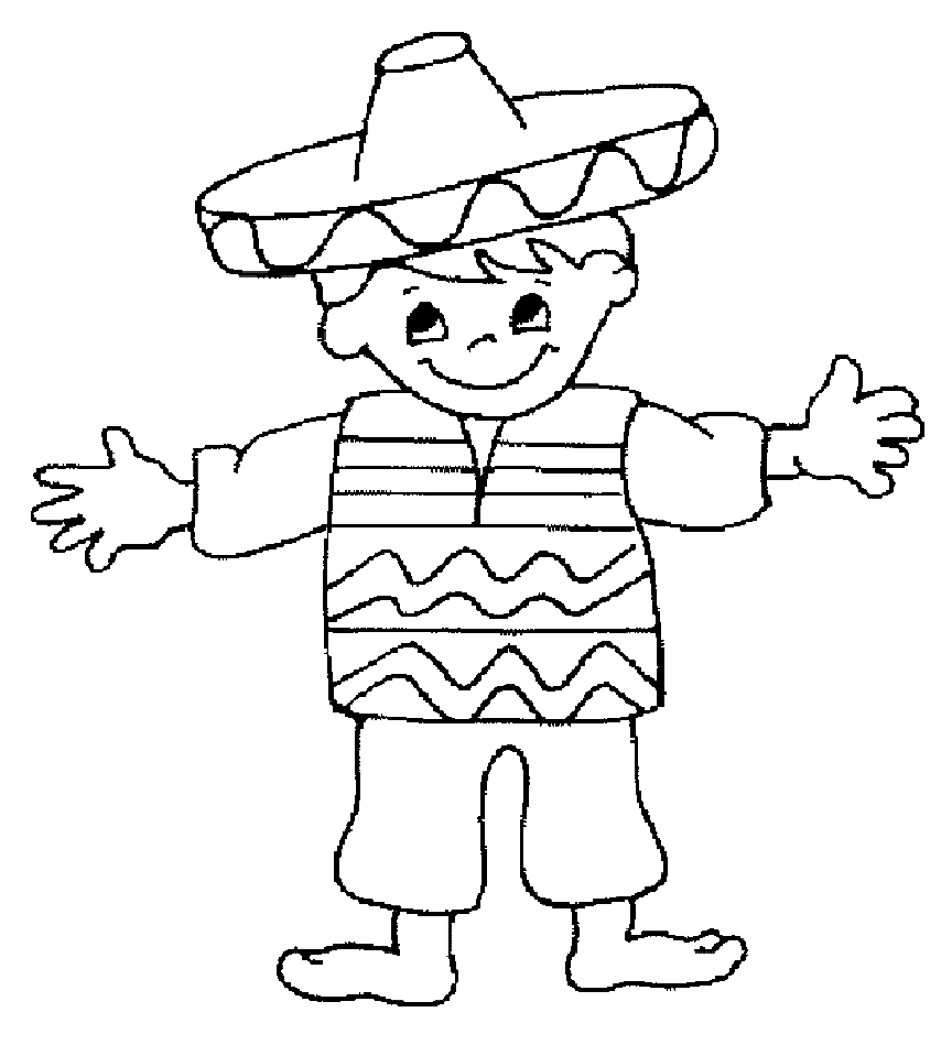 Boy On Cinco De Mayo Coloring Page