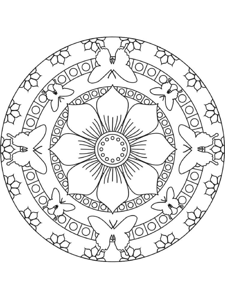 Butterfly Mandala Coloring Page