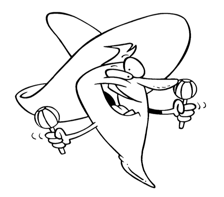 Chili Playing Miraca Coloring Page
