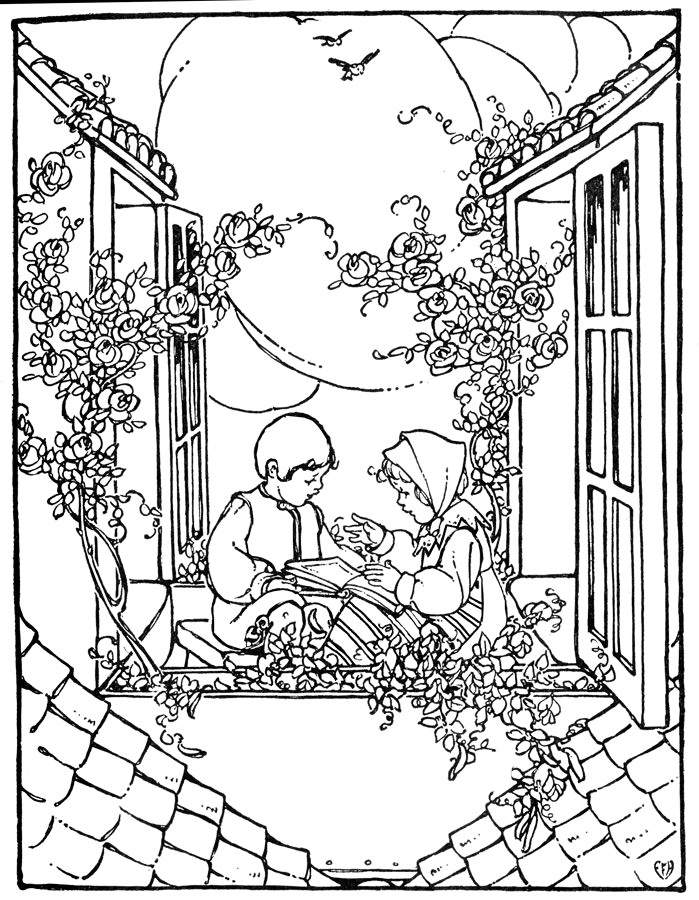 Cute Children Coloring Page