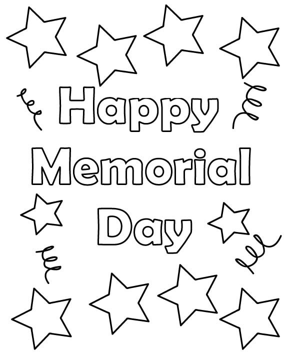 Happy Memorial Day Coloring Page