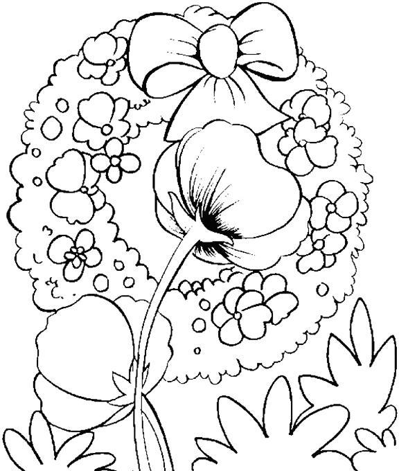 Memorial Day Poppies Coloring Page
