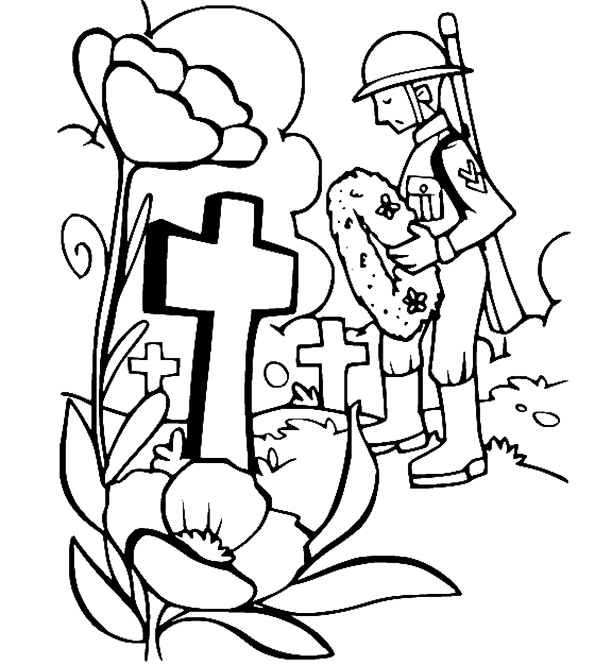 Solider In Memorial Day Coloring Page