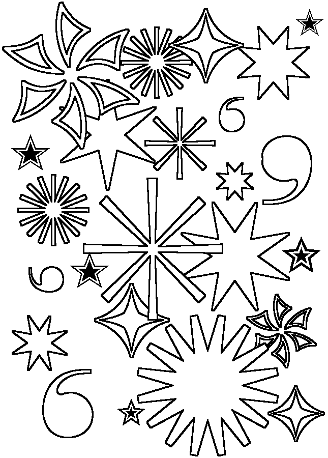 4th Of July Fireworks Coloring Page