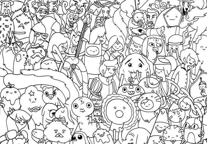 Get Adventure Time Coloring Page PNG