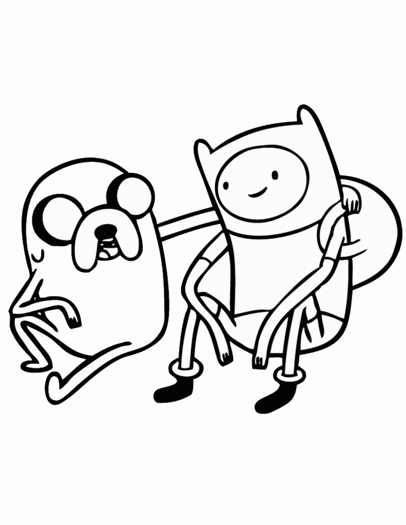 Adventure Time Coloring Pages Finn and Jake are buds
