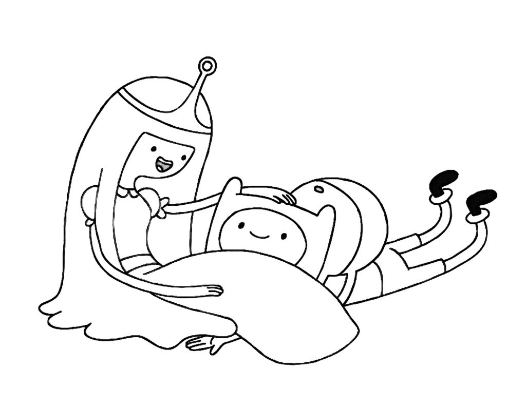 Adventure Time Coloring Pages Finn and Princess